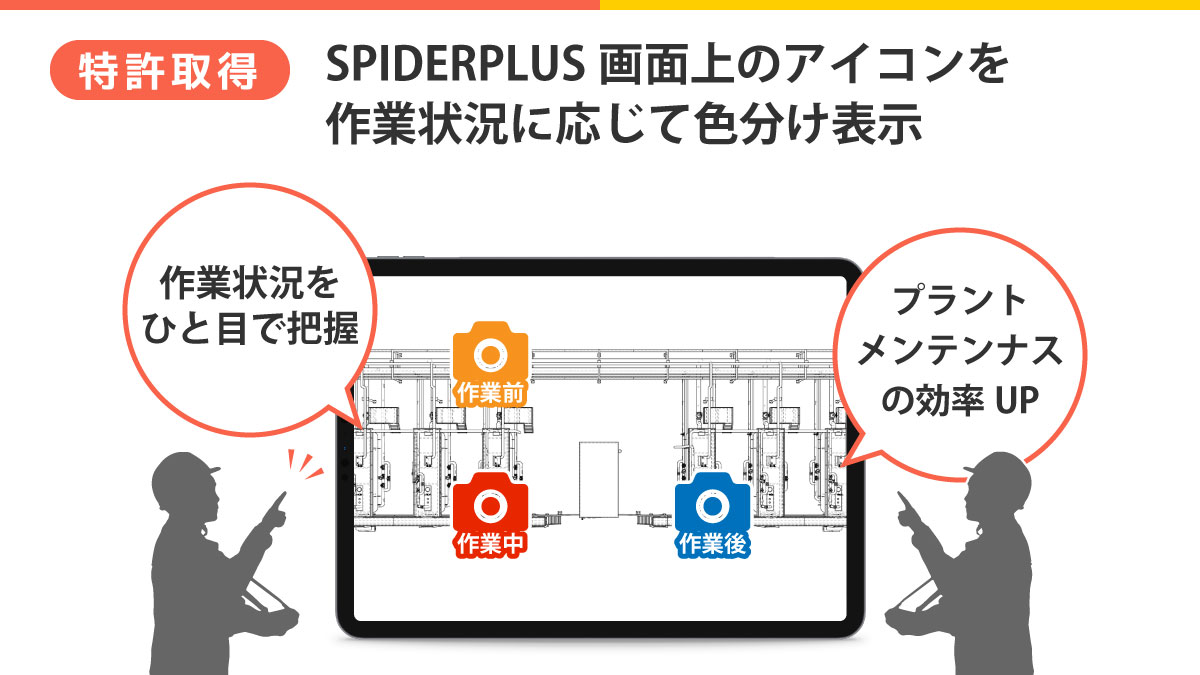 スパイダープラス、基本特許「プラントメンテナンス作業ステータス変更